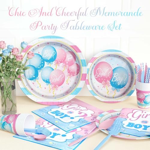 Guns Or Glitter Gender Reveal Decor Set 228 Pieces