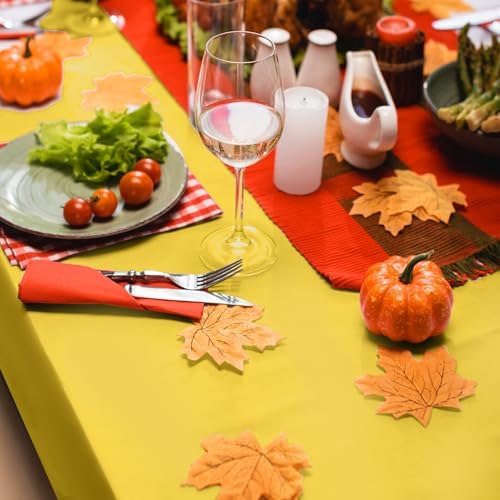 Jinei 16 Pcs Fall Plastic Tablecloths for Thanksgiving Party