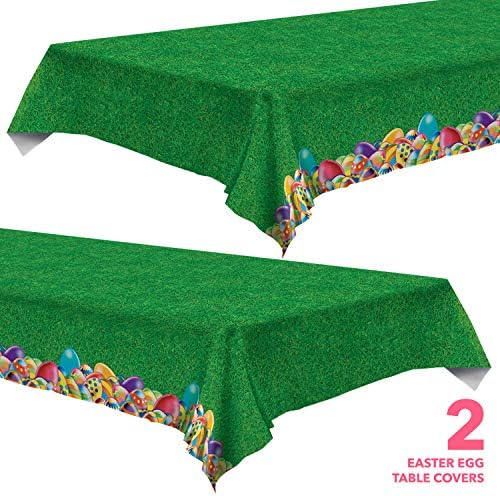 Easter Egg Tablecloth 2 Pack Set of 2 Green Decor