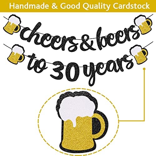 30 Years Anniversary Decor Banner Gold Balloon Set