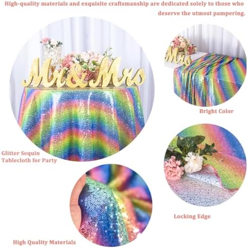 50 Inch Sequin Round Tablecloth for Parties