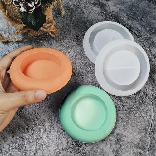 Wehous 2PCS Round Candle Holder Silicone Molds