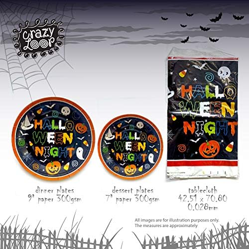 CRAZY LOOP Halloween Dinnerware Set for 24