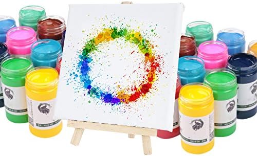6x6 Inch Mini Canvas Panels Set with Easel Holders