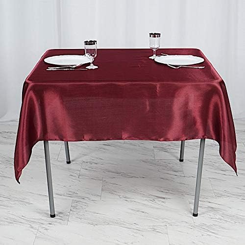Balsa Circle 10pcs 90x90-Inch Burgundy Satin Table Overlays