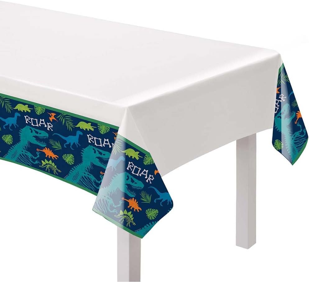 Amscan Multicolor Dino-mite Birthday Table Cover 54x84