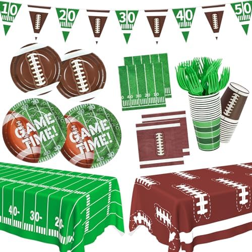 Mulbozy Football Party Supplies Kit for 24 Guests