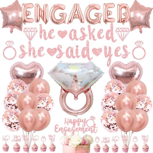 Engagement Party Decorations Rose Gold Set