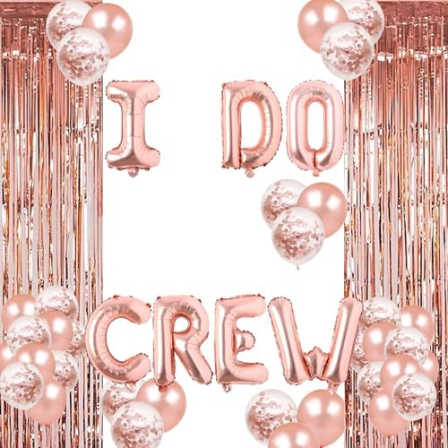 Letromp I Do Crew Balloons Rose Gold Engagement Party Decorations