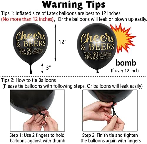 30 Years Anniversary Decor Banner Gold Balloon Set