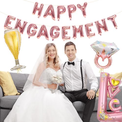 Happy Engagement Balloons Decor Set for Parties