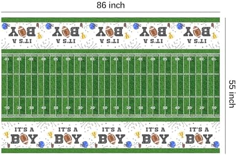 Football Baby Shower Tablecloth Set - 3Pack 86x55in