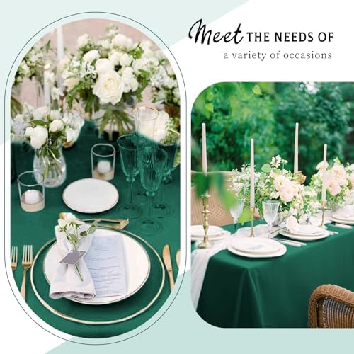 10 Pack Dark Green Satin Tablecloths 57x108 Inch