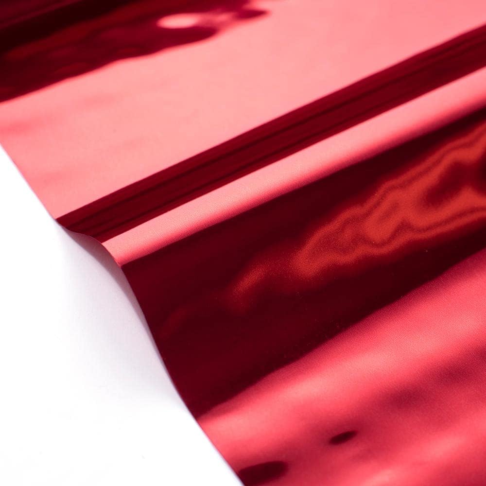 Red Shiny Metallic PVC Roll 47x100 Wedding Decor