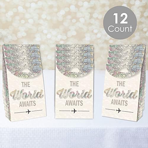 Big Dot of Happiness Travel Themed Gift Favor Bags Set of 12