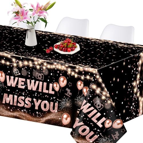 WorldBazaar Retirement Tablecloth 3PCS Rose Gold