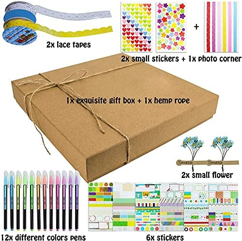 Vienrose DIY Scrapbook Photo Album Kit with 60 Pages and 3 Rings