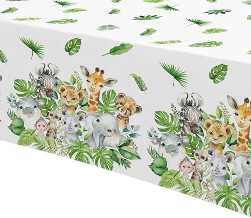 Jungle Party Tablecloth 3Pcs Disposable Safari Decorations