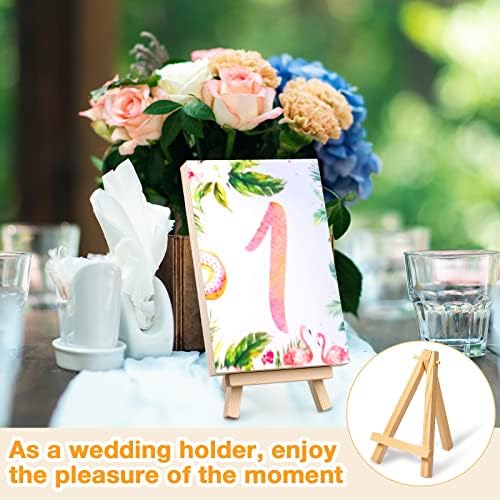 Thenshop 40 Pack 6 Inch Natural Wooden Mini Easel Stand