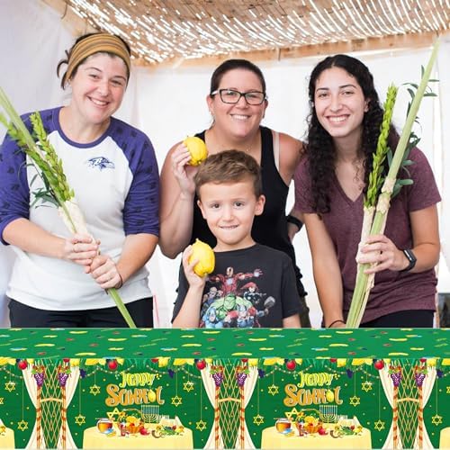 CC HOME Happy Sukkot Party Tablecloth 54x87 Inch