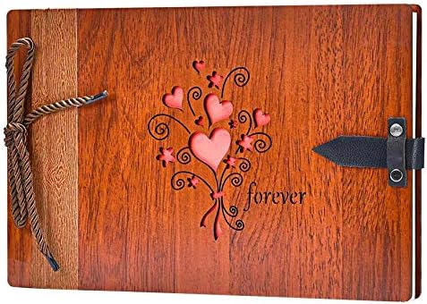 ZEEYUAN 80 Page Wooden Photo Album Scrapbook DIY