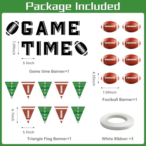 Football Party Decorations Kit for Birthday and Tailgate Parties