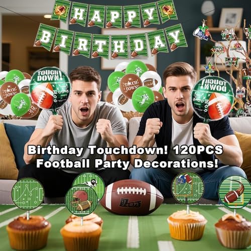 120-Piece Football Birthday Party Decorations Set