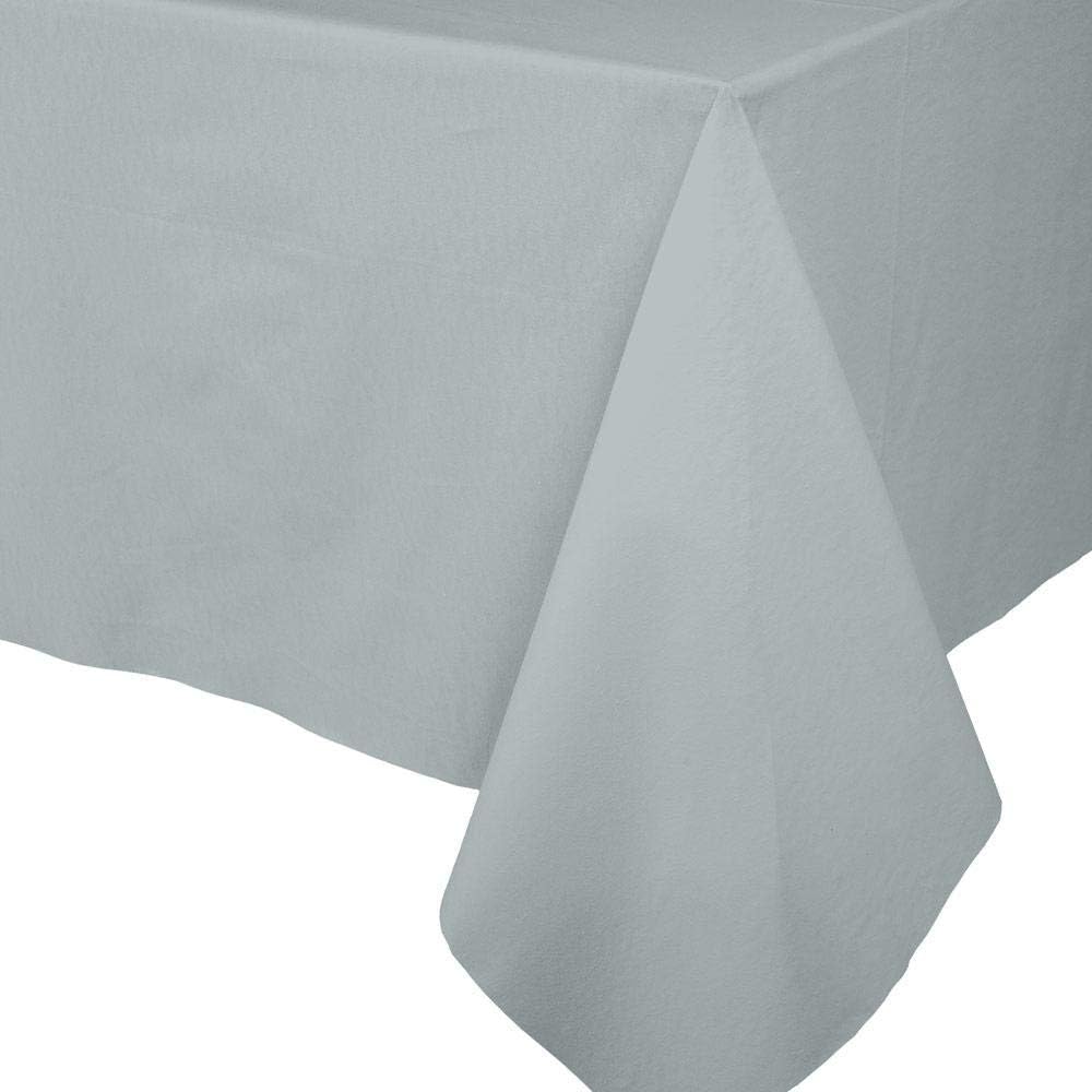 Caspari Silver Paper Linen Table Cover 5x8