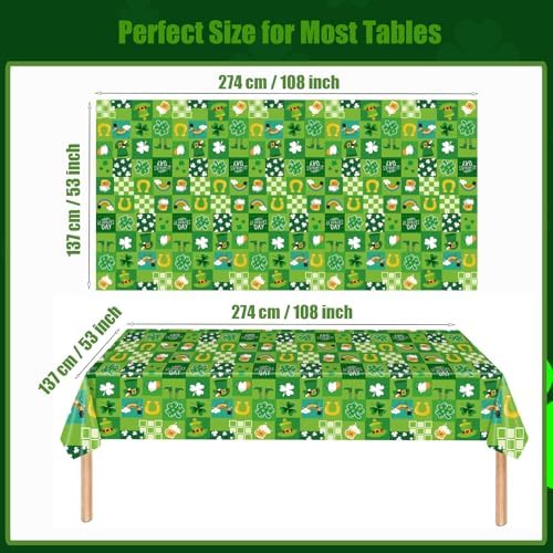 3 Pack Disposable Plastic St Patricks Day Tablecloths