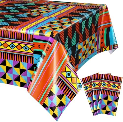 Oudain 3 Pack Juneteenth Tablecloths African Kente Print Decor