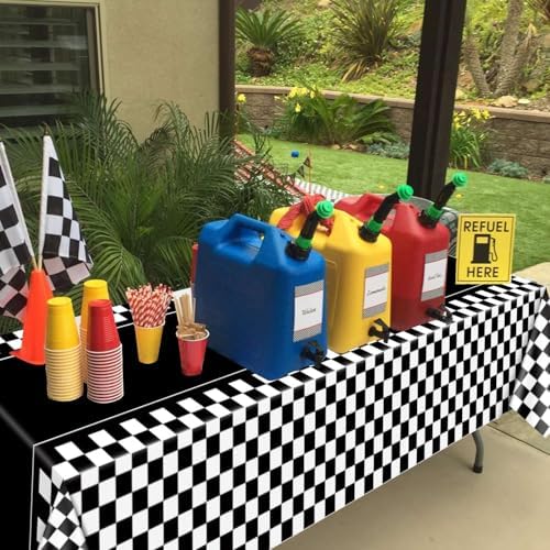 4 Pcs Racing Car Tablecloths for Birthday Party Decorations