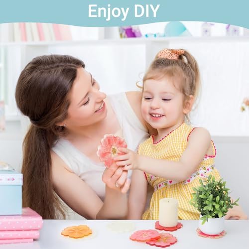 Gartful Flower Resin Coaster Molds 4PCS Set