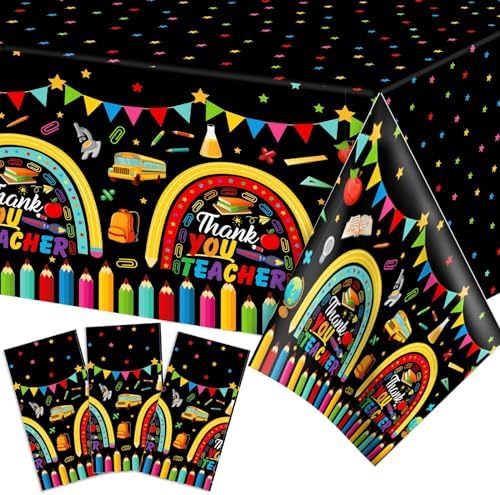 YVAINE 3 Piece Teachers Appreciation Tablecloths
