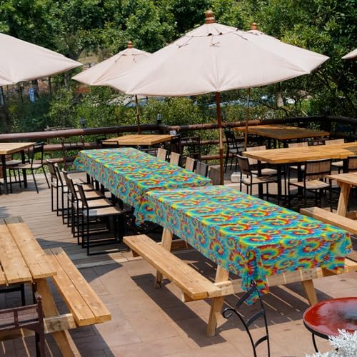 100 Ft Tie Dye Tablecloth Roll Rainbow Swirls Decor