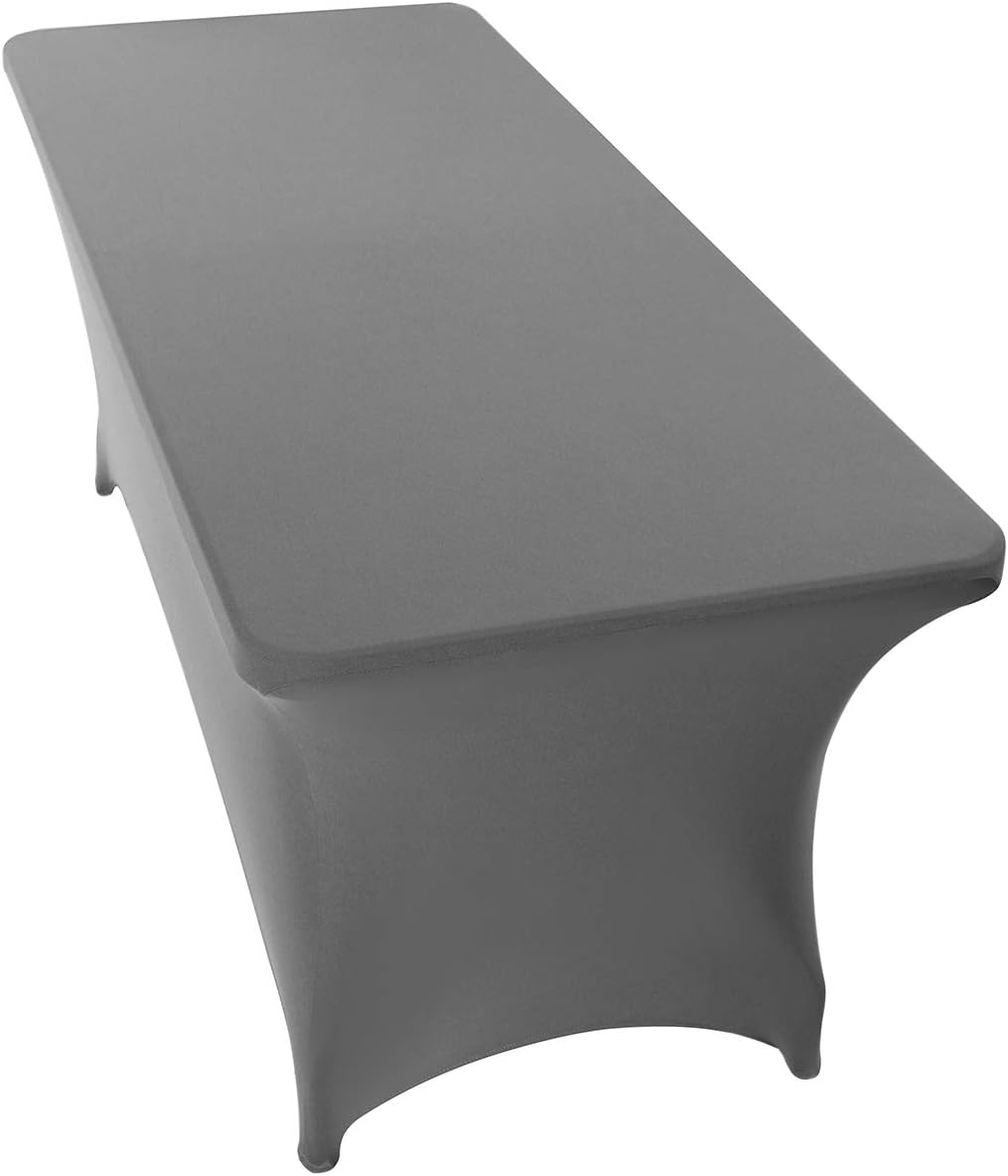 Peomeise 8FT Gray Stretch Spandex Table Cover