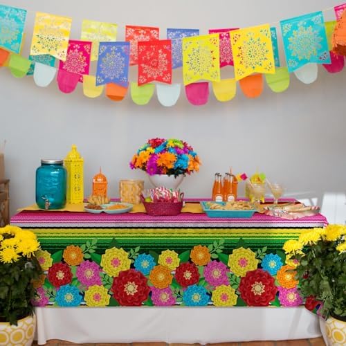 Mexican Fiesta Plastic Tablecloth 54x108 Inch