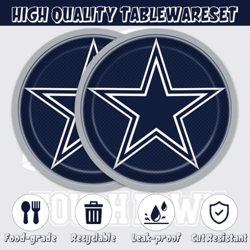 40Pcs Football Party Decorations Plates and Napkins Set