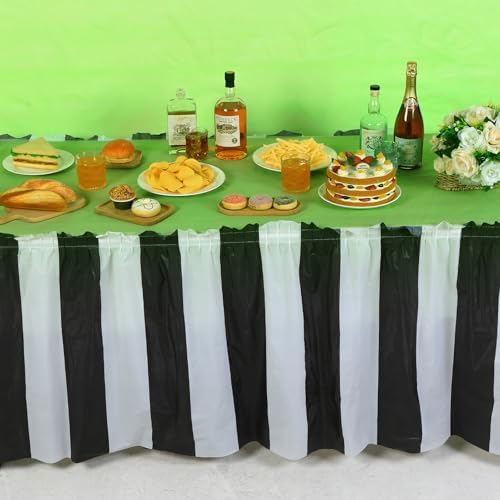 Tegeme 6 Pcs Halloween Black and White Party Decorations