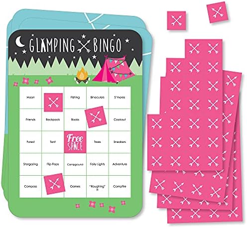 Big Dot of Happiness Lets Go Glamping Bingo Set of 18