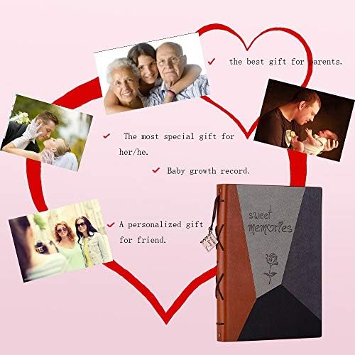 ZEEYUAN Premium Leather Photo Album 60 Pages Gray