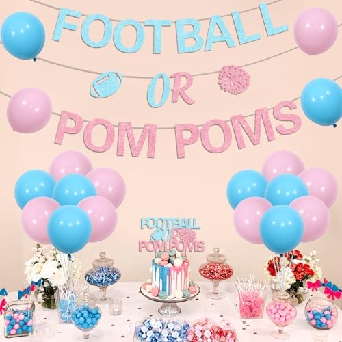 Football Gender Reveal Decorations Set