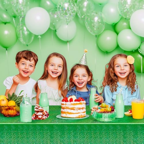Just Shimmer 2 Pcs Dark Green Holographic Foil Tablecloths