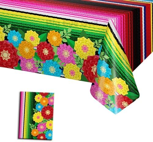 Mexican Fiesta Plastic Tablecloth 54x108 Inch