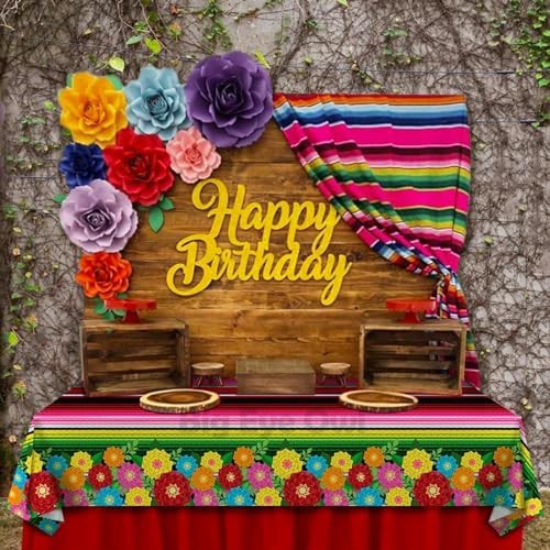 Mexican Fiesta Plastic Tablecloth 54x108 Inch
