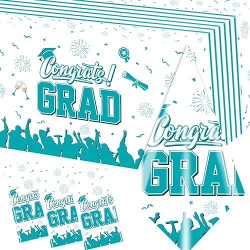 CMUSKO Teal Graduation Tablecloth 3Pcs Class of 2025 Decor