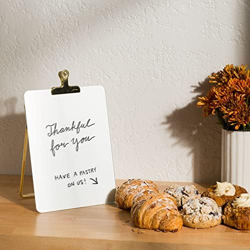 U Brands Dry-Erase Glass Easel with Gold Stand and Clip