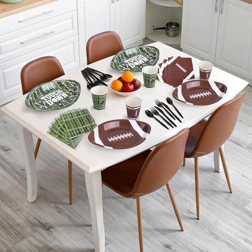 350 Pieces Football Themed Tableware Set for Game Day Parties