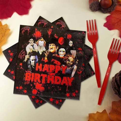 164 Pcs Horror Birthday Party Decorations Set
