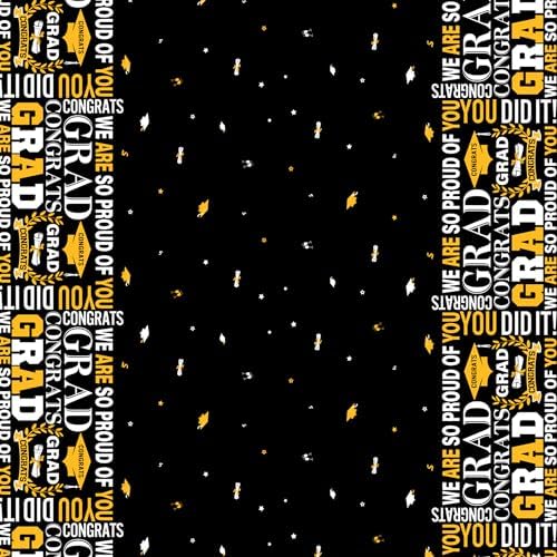Graduation Tablecloth Class of 2025 3 pcs Black Tablecovers