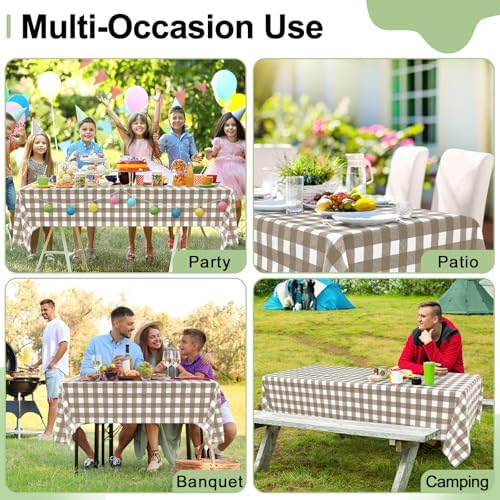 Misaya 20 Pack Buffalo Tablecloths 54x108 Inch Waterproof